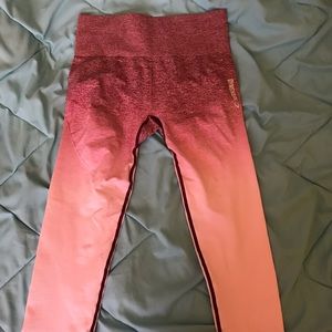 Gymshark Beet & Chalk Pink Ombré Seamless Leggings